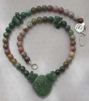 Jade, agate and seaglass necklace
