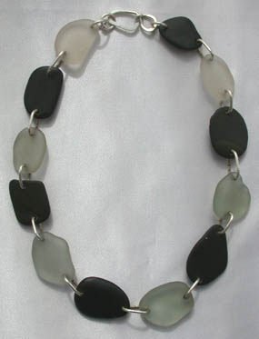 Seaglass and beachstone necklace