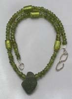 Peridot and seaglass necklace